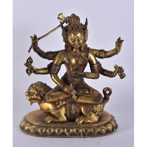 2491 - A CHINESE GILT BRONZE BUDDHA. 24 cm high.