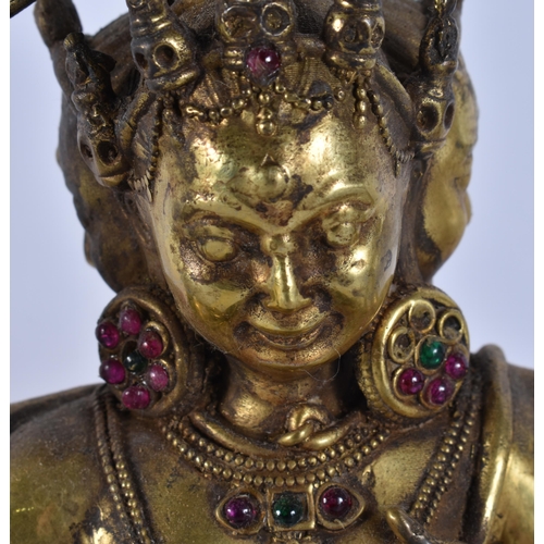 2491 - A CHINESE GILT BRONZE BUDDHA. 24 cm high.