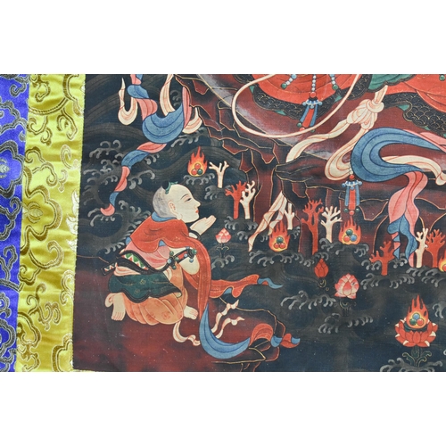 2497 - A CHINESE TIBETAN THANGKA. 120 cm x 60 cm.