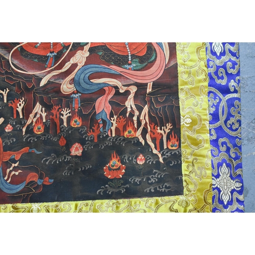 2497 - A CHINESE TIBETAN THANGKA. 120 cm x 60 cm.