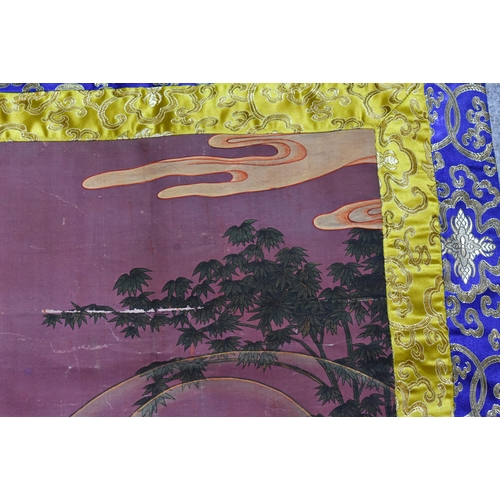 2497 - A CHINESE TIBETAN THANGKA. 120 cm x 60 cm.