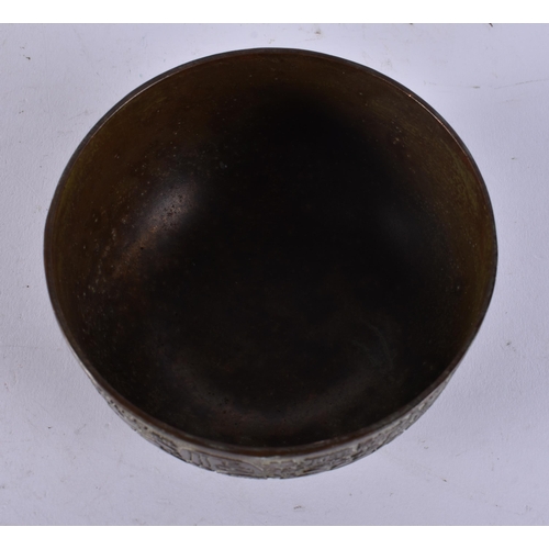 2531 - A CHINESE BRONZE BOWL. 244 grams. 10.75 cm wide.