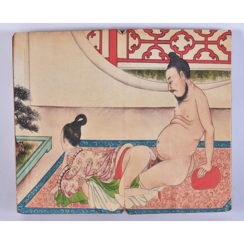 2536 - A CHINESE EROTIC FOLDING BOOKLET. 18 cm x 12 cm closed.