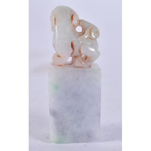 2550 - A CHINESE JADE SEAL. 37.5 grams. 5.25 cm x 2 cm.