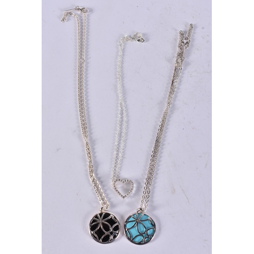 2584 - TWO SILVER NECKLACES. 50 cm long. (2)