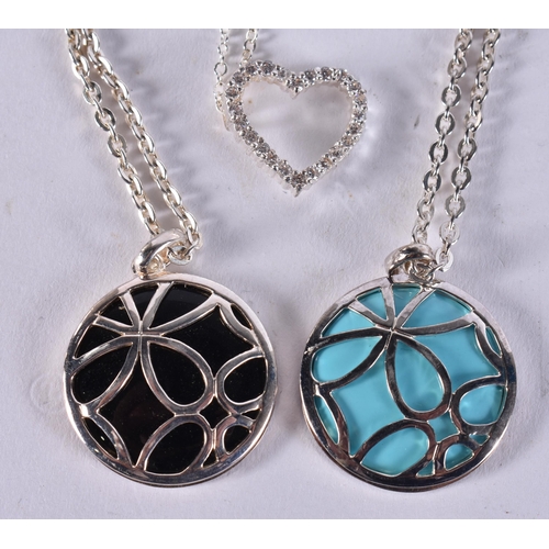 2584 - TWO SILVER NECKLACES. 50 cm long. (2)