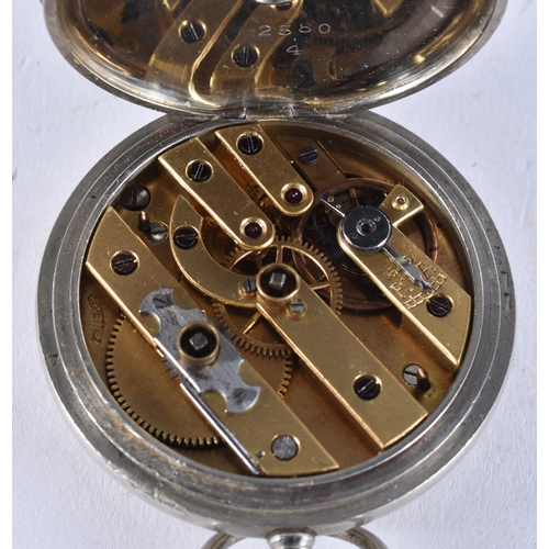 2596 - AN EROTIC 'RANDOLPH AND DONNY GO CAMPING' POCKET WATCH modelled as Randy Randolph helping Donny prep... 