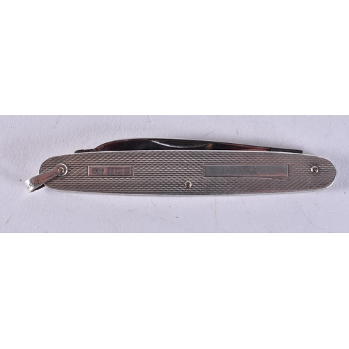 2611 - A SILVER PEN KNIFE. 16.5 cm extended. WE ARE UNABLE TO OFFER IN HOUSE SHIPPING ON THIS LOT