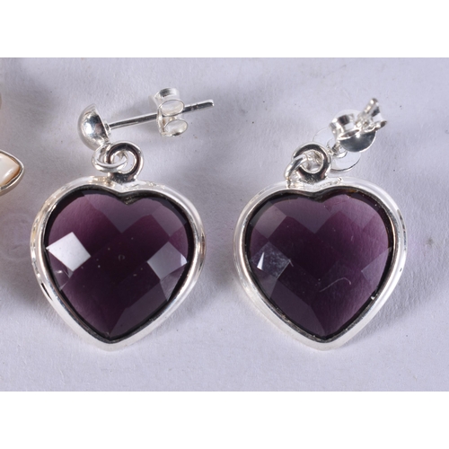 2641 - THREE PAIRS OF SILVER EARRINGS. 18.2 grams. (6)