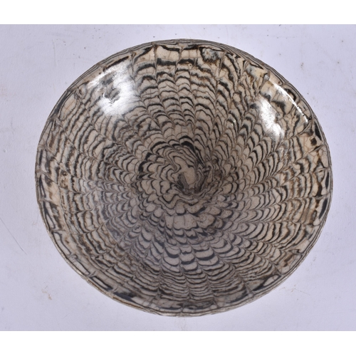 2666 - A CHINESE MARBLEISED POTTERY BOWL. 12.5 cm wide.