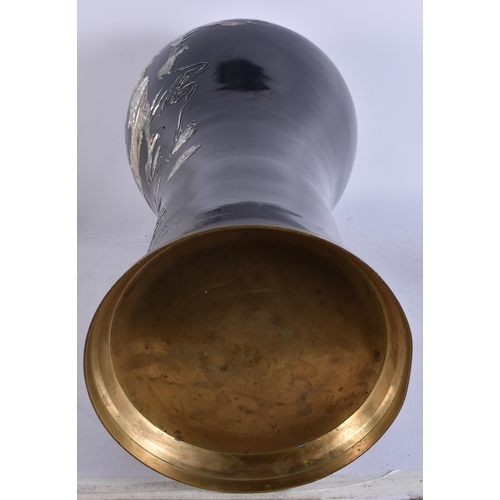 2683 - A LARGE KOREAN MOTHER OF PEARL INLAID DRAGON VASE. 67 cm high.