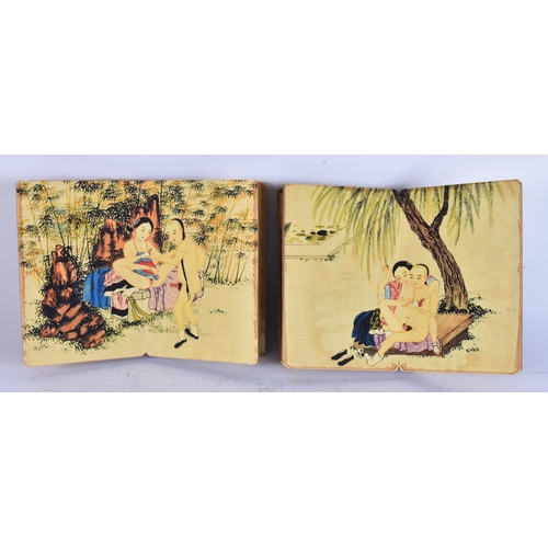 2692 - TWO CHINESE EROTIC BOOKLETS. Each page open 22 cm x 18 cm. (2)