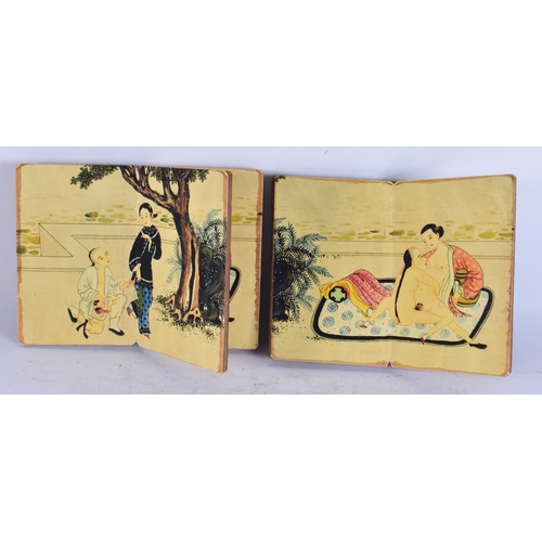 2692 - TWO CHINESE EROTIC BOOKLETS. Each page open 22 cm x 18 cm. (2)