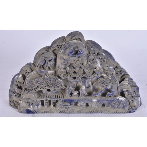 2694 - A CHINESE LAPIS TYPE MOUNTAIN. 22 cm x 14 cm.