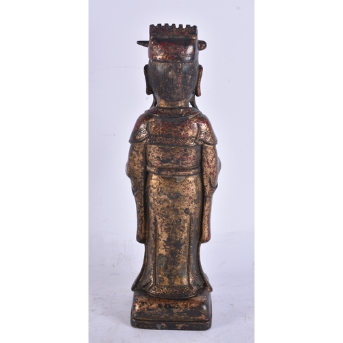 2696 - A CHINESE LACQUERED BRONZE FIGURE OF AN IMMORTAL. 29 cm high.