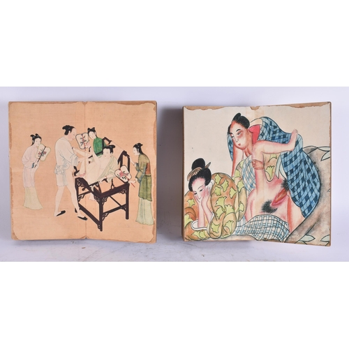 2700 - TWO CHINESE EROTIC BOOKLETS. Each page open 22 cm x 18 cm. (2)