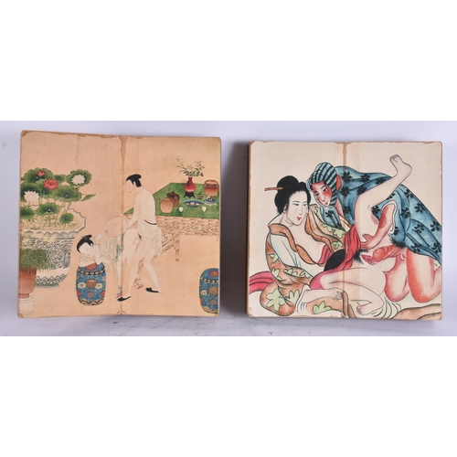2700 - TWO CHINESE EROTIC BOOKLETS. Each page open 22 cm x 18 cm. (2)