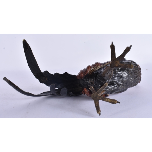 2717 - A LARGE 19TH CENTURY AUSTRIAN COLD PAINTED BRONZE FIGURE OF A COCKERELL probably by Bergmann. 23 cm ... 