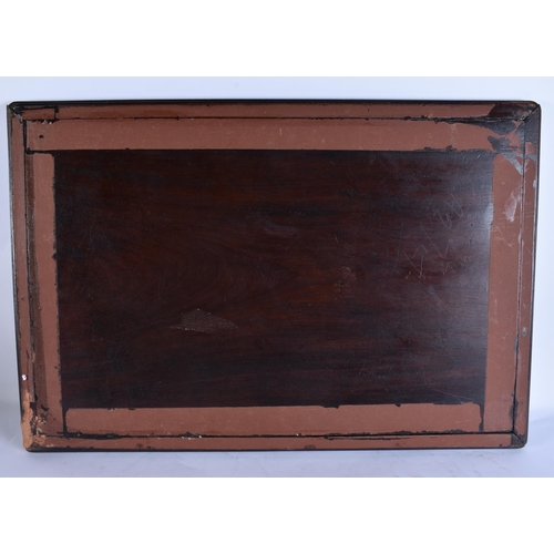 2746 - A LARGE 19TH CENTURY CHINESE HARDWOOD MOTHER OF PEARL INLAID TRAY Qing. 70 cm x 45 cm.