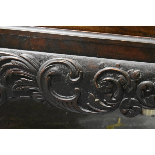 2755 - A VERY LARGE 18TH/19TH CENTURY MAHOGANY CHEST ON STAND possibly Irish. 125 cm x 94 cm x 62 cm.