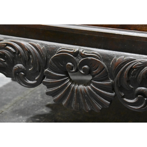 2755 - A VERY LARGE 18TH/19TH CENTURY MAHOGANY CHEST ON STAND possibly Irish. 125 cm x 94 cm x 62 cm.