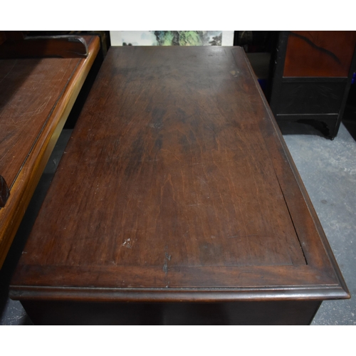 2755 - A VERY LARGE 18TH/19TH CENTURY MAHOGANY CHEST ON STAND possibly Irish. 125 cm x 94 cm x 62 cm.