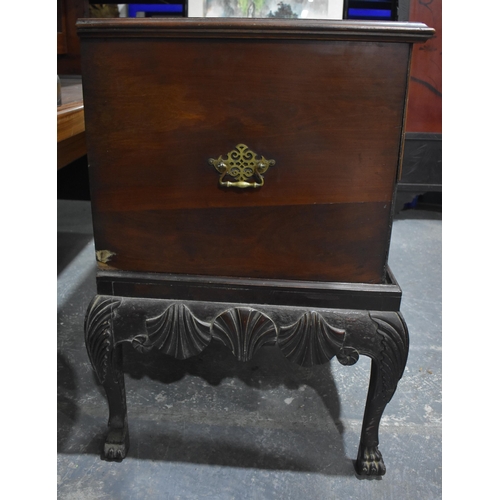 2755 - A VERY LARGE 18TH/19TH CENTURY MAHOGANY CHEST ON STAND possibly Irish. 125 cm x 94 cm x 62 cm.