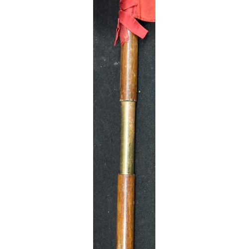 3013 - A vintage American flag with wooden pole possibly for maritime use 104cm