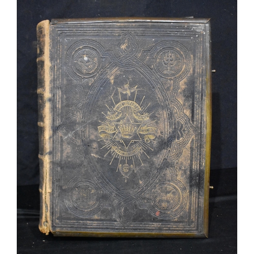 3021 - Old & New Testaments Bible by Rev John Brown together with another Bible 34 x 28cm (2)