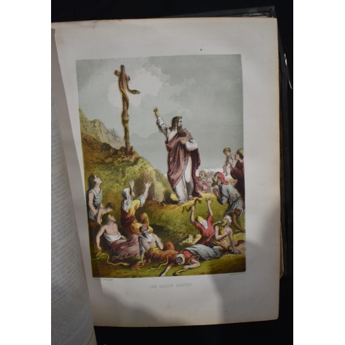 3021 - Old & New Testaments Bible by Rev John Brown together with another Bible 34 x 28cm (2)