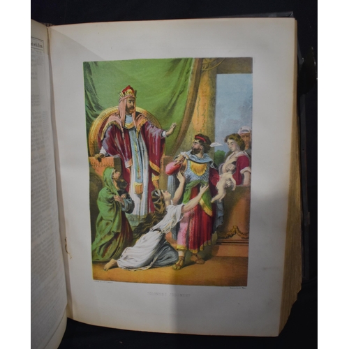 3021 - Old & New Testaments Bible by Rev John Brown together with another Bible 34 x 28cm (2)