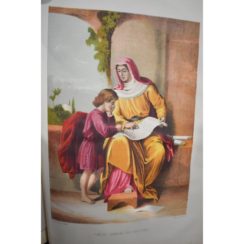 3021 - Old & New Testaments Bible by Rev John Brown together with another Bible 34 x 28cm (2)