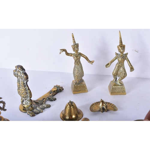 3046 - A collection of silver plate and brass items including a decanter and a vesta case 29cm (Qty)