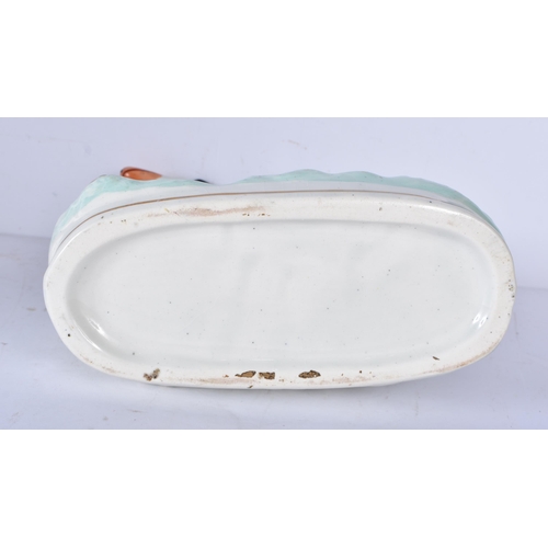 3056 - A large 19th Century Staffordshire  porcelain Dog together with another dog and a shepherdess 35cm ,