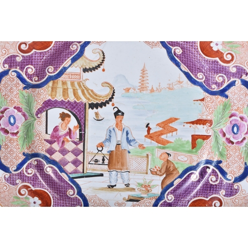 3060 - A 19th Century Rockingham pearlware octagonal plate decorated with a oriental pattern and impresses ... 