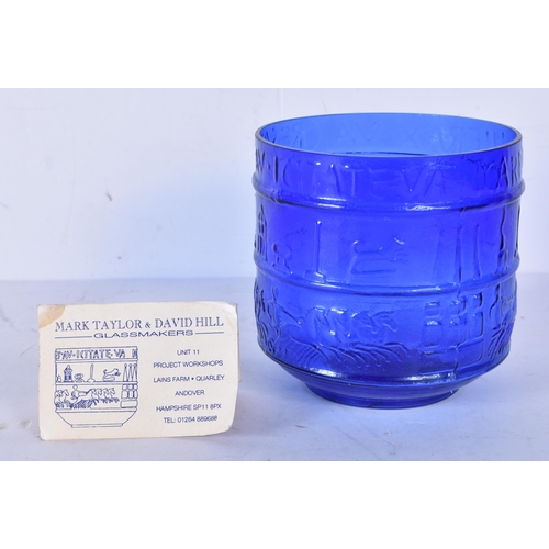 3061 - A collection of reproduction Roman glassware by the studio of David Hill and Mark Taylor 18cm  (5).