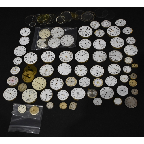 3078 - A collection of pocket watch faces and workings (Qty)