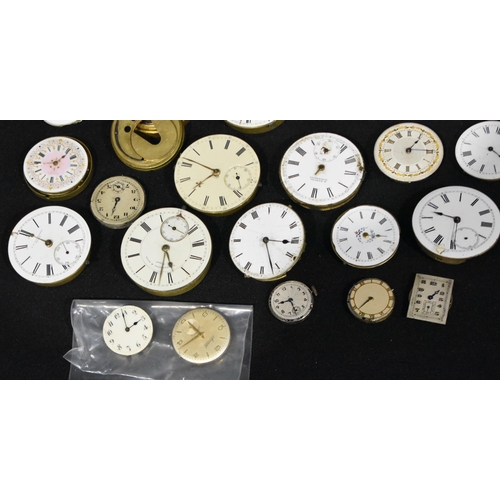 3078 - A collection of pocket watch faces and workings (Qty)