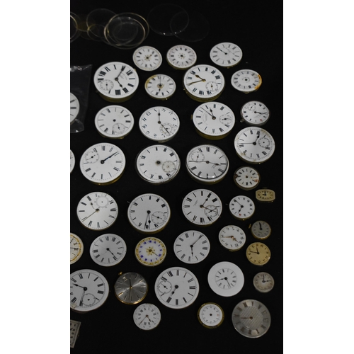 3078 - A collection of pocket watch faces and workings (Qty)