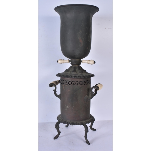 3082 - A large copper and brass Samovar together with another vintage Samovar 55cm (2)