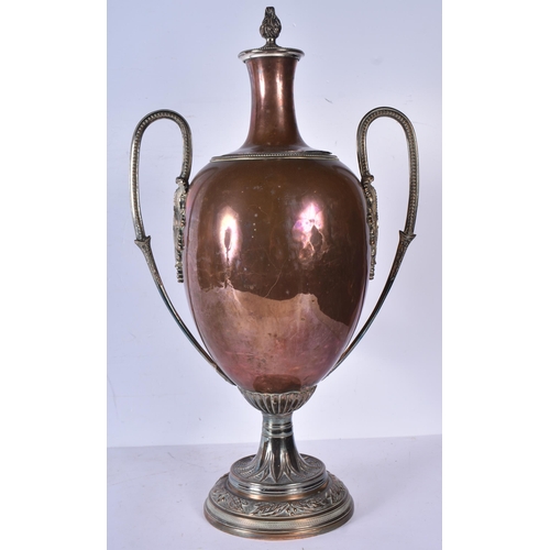 3082 - A large copper and brass Samovar together with another vintage Samovar 55cm (2)