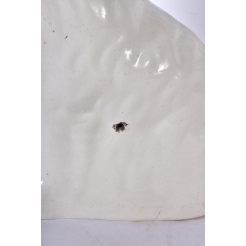 3100 - Three antique Staffordshire porcelain dogs 33cm (3)