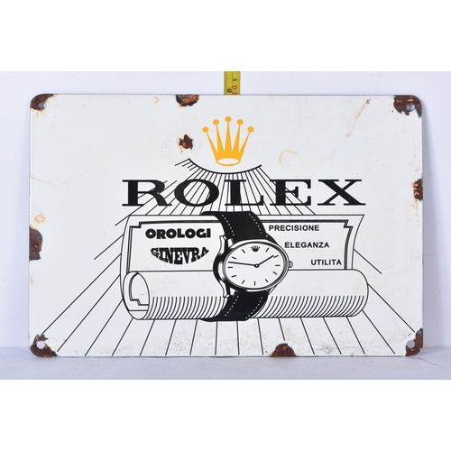 3112 - A metal enamelled Rolex dealership sign 20 x 30cm