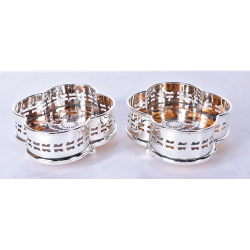3115 - A pair of silver plated and faux tortoiseshell drinks coasters 5 x 15 x 12cm (2)
