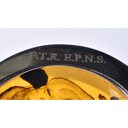 3115 - A pair of silver plated and faux tortoiseshell drinks coasters 5 x 15 x 12cm (2)