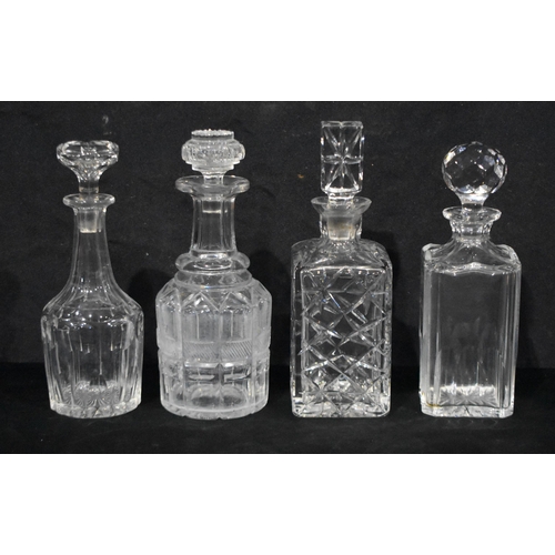 3137 - A collection of cut glass decanters 28cm (4)