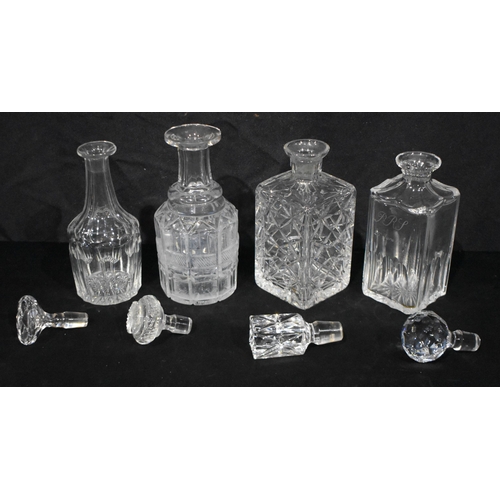 3137 - A collection of cut glass decanters 28cm (4)