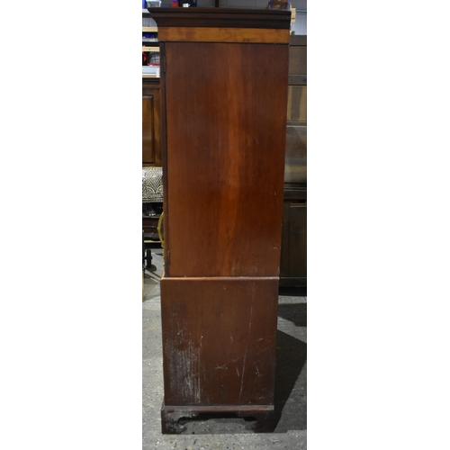 3141 - A two sectional four drawer Linen press with internal compartments 203 x 140 x 59cm