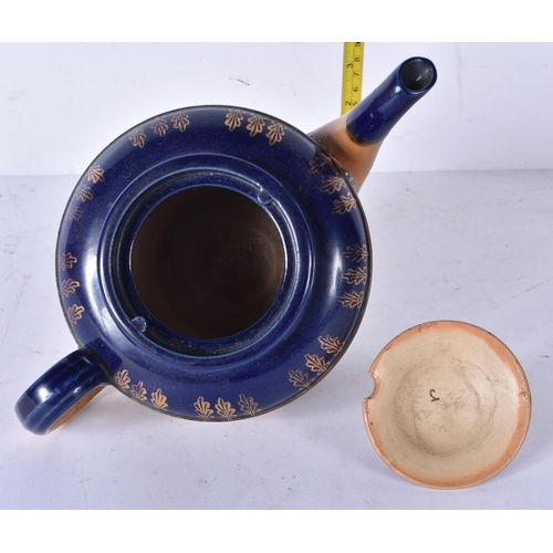 3152 - A collection of Royal Doulton stoneware items Jardinieres, teapot, vase etc 32cm (5)