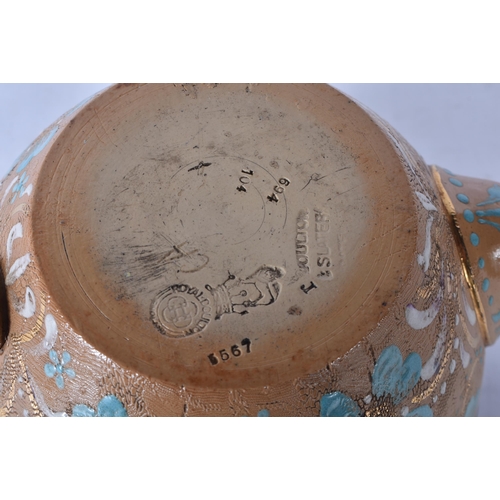 3152 - A collection of Royal Doulton stoneware items Jardinieres, teapot, vase etc 32cm (5)